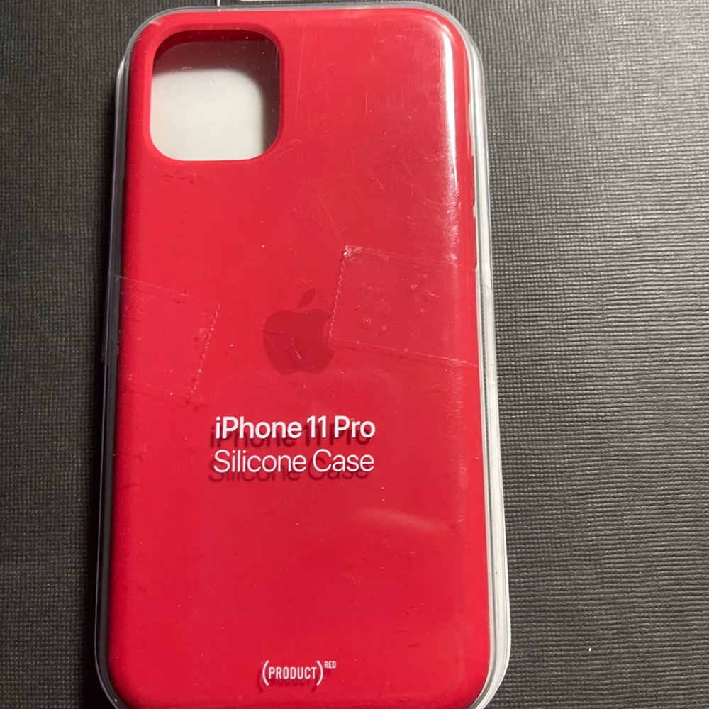 Iphone 11 pro silicon case (red)  Original